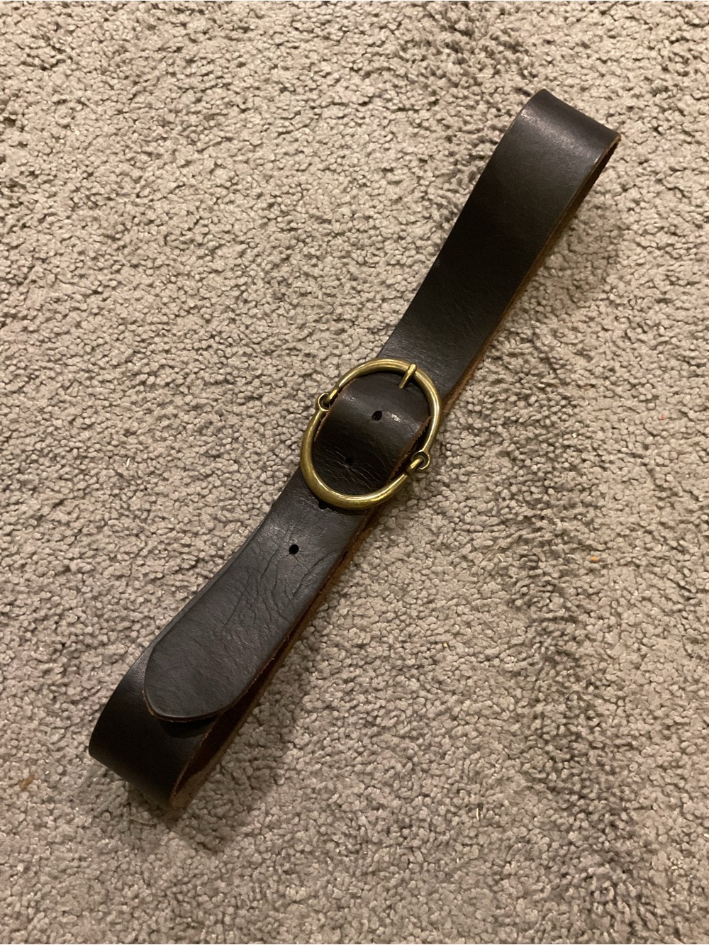 Ralph Lauren Vintage Women’s Wide Black Leather Belt Brass Oval Buckle Y2K sz M